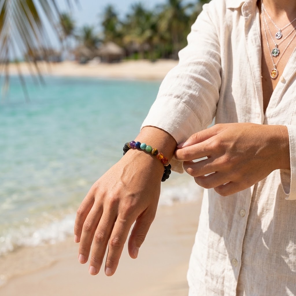 Bracciale 7 Chakra – Nero