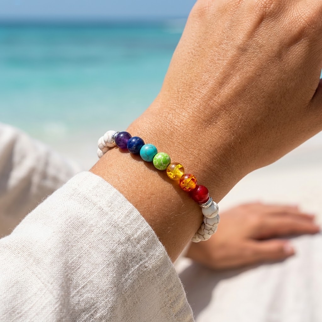 Bracciale 7 Chakra – Bianco